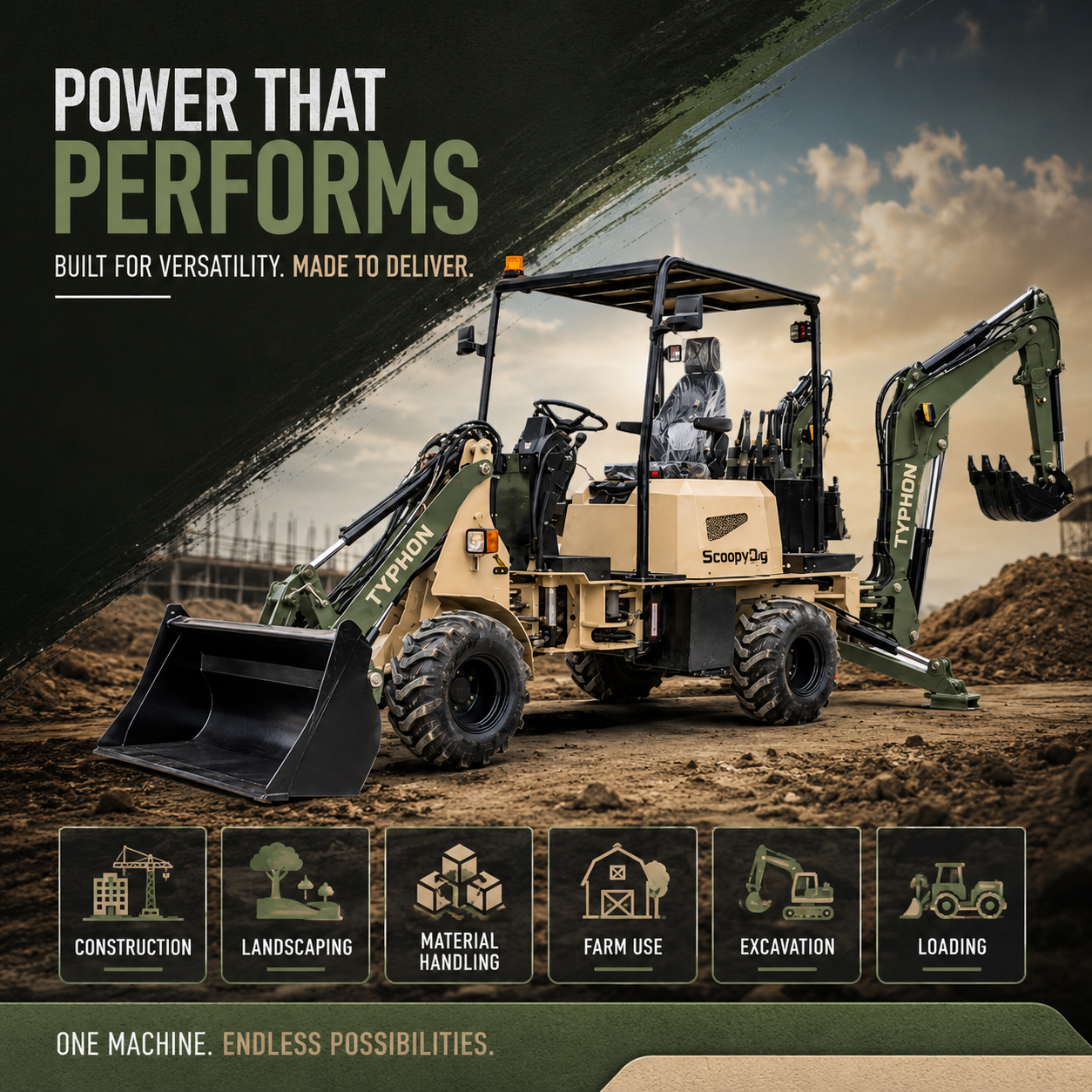 TYPHON ScoopyDig Compact Backhoe Loader